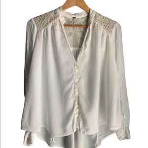 Free People | Boho Peasant Tunic Mesh Metallic Detailing Top size XS